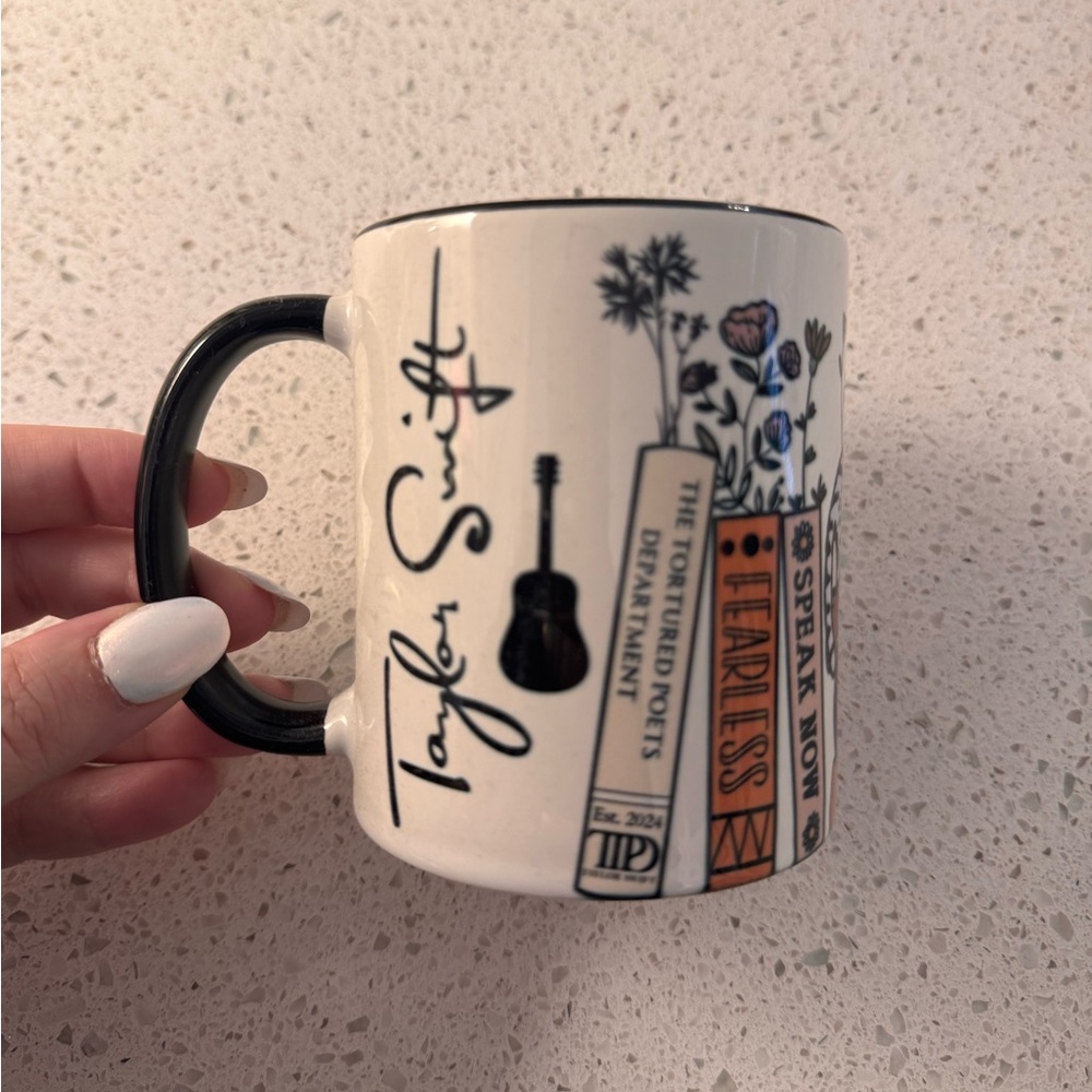 Taylor Swift Themed Mug with Floral Design